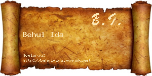 Behul Ida névjegykártya